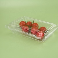 Boîtes d'emballage en plastique transparentes pour myrtilles, avec étiquette personnalisée, type clamshell, pour fruits, pâtisseries, sandwichs, aliments