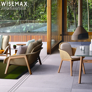 WISEMAX Ensemble <span class=keywords><strong>de</strong></span> canapés <span class=keywords><strong>de</strong></span> <span class=keywords><strong>jardin</strong></span> <span class=keywords><strong>en</strong></span> <span class=keywords><strong>rotin</strong></span> à cadre <span class=keywords><strong>en</strong></span> bois massif Offre Spéciale moderne Mobilier <span class=keywords><strong>de</strong></span> patio extérieur imperméable pour hôtel villa - Product Image 4