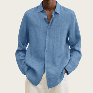 <span class=keywords><strong>Camicia</strong></span> da <span class=keywords><strong>uomo</strong></span> personalizzata a maniche lunghe tinta unita, casual, taglie forti, in cotone e <span class=keywords><strong>lino</strong></span> - Product Image 5