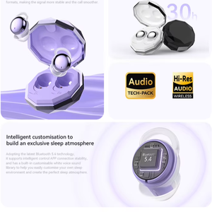 Auriculares inalámbricos verdaderos TWS Mini Auriculares portátiles con cancelación de ruido para dormir Auriculares LED impermeables invisibles Auriculares inalámbricos - Product Image 2