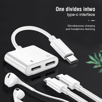 Adaptateur audio 2-en-1 USB-C vers jack 3,5 mm, convertisseur de câble, adaptateur pour écouteurs Type-C, câble auxiliaire de charge 3,5 mm