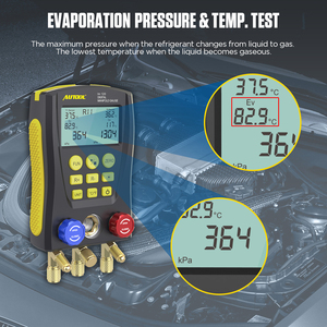 AUTOOL LM120 Koeltechniek Digitale Manifoldmeter HVAC Vacuüm Druk Temperatuur Tester Lekdetectie - Product Image 4