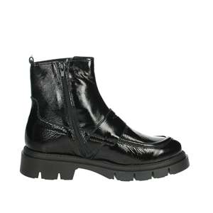 Bottines basses pour femmes en cuir verni noir à semelle épaisse, bottines tendance - Product Image 4