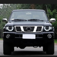 Phares LED de style Defender pour Nissan Patrol Y61 Safari GU4 GU5 97-20, conversion de phares avant ronds avec masque intégral personnalisé