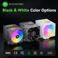 Enfriador de CPU de doble torre SNOWMAN MX660-ARGB-BK, 6 tubos de calor, 250W TDP, PWM, 4 pines, 5V, 3 pines, disipador térmico ARGB para procesador Intel AMD Xeon