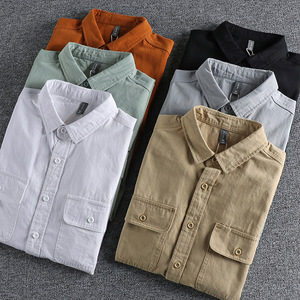 Chemise à manches longues pour <span class=keywords><strong>homme</strong></span>, coupe classique, tissu infroissable et col rabattable, idéale pour les tenues décontractées et de travail. - Product Image 1