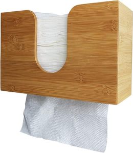 Distributeur et support de serviettes en <span class=keywords><strong>papier</strong></span> écologiques en bambou, moderne, mural et sur comptoir, pour serviettes pliées, usage salle de bain - Product Image 1