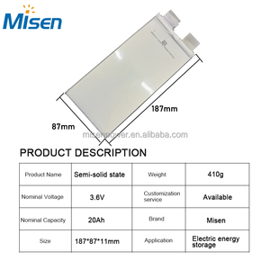 แบตเตอรี่ลิเธียมไอออนแบบกึ่งโซลิดสเตต 3.7V 31Ah ความหนาแน่นพลังงานสูง สำหรับยานยนต์ไฟฟ้า มีจำหน่ายในขนาด 40Ah 45Ah - Product Image 2