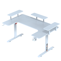 Beisijie blanc U forme rvb lumière bureau de jeu lecteur à domicile bureau de jeu avec porte-gobelet Table de jeu