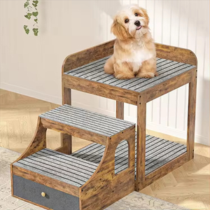 <span class=keywords><strong>Escalier</strong></span> en bois massif <span class=keywords><strong>pour</strong></span> <span class=keywords><strong>animaux</strong></span> de compagnie Trois niveaux avec tiroirs <span class=keywords><strong>Escalier</strong></span> <span class=keywords><strong>pour</strong></span> chats Boîte à litière <span class=keywords><strong>pour</strong></span> chats en peluche - Product Image 4