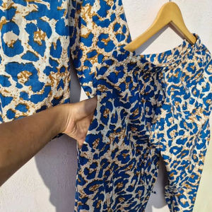 ชุดชุดนอนผ้าฝ้ายพิมพ์ลายเสือดาวสำหรับผู้หญิงชุดนอนลายทางแบบอินเดียทำมือชุดใส่อยู่บ้านผ้ามัสลินนุ่ม - Product Image 4