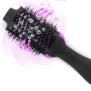 Professional One-Step Hair Dryer Curling Comb Fast Hair Straightener Brush With Hot Electric Feature Private Label