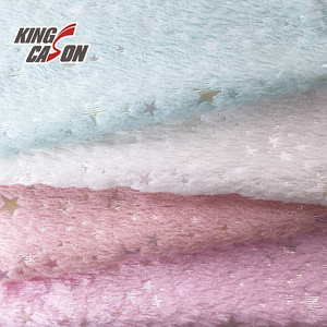 Kingcason Vải Lông Cừu <span class=keywords><strong>PV</strong></span> Lông Nhân Tạo Dập Nổi Nóng Hình Ngôi Sao Lazer Bóng Ngắn 100% Polyester Dùng Cho Đồ Chơi Dệt May Gia Đình - Product Image 2