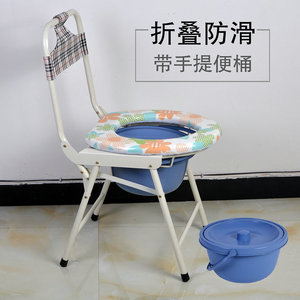 Factory wholesale high-back <b>folding</b> <b>commode</b> chairs, portable <b>commode</b> chairs for pregnant women and elderly people. - Product Image 1