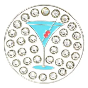 Ball Markers Metal Custom Metal Magnetic Ball Marker Custom Fashion Rhinestone Golf Ball Marker