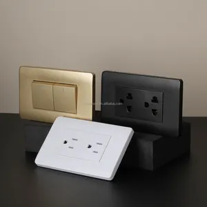 White Gold Black Color 118 American Us 110V 220V Switch Light House Power Light Electrical Wall Switches And Socket Plates