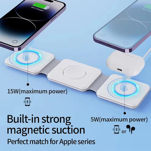 Cargador Inalámbrico Qi2 25w 3 en 1, Estación de <span class=keywords><strong>Carga</strong></span> Magnética Plegable, <span class=keywords><strong>Carga</strong></span> Rápida de Viaje para Teléfono, para iPhone, <span class=keywords><strong>Samsung</strong></span> - Product Image 5