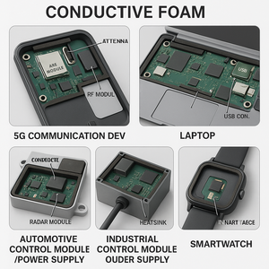 Miếng đệm bọt dẫn điện chống tĩnh điện cho EMI/RFI che chắn hình dạng tùy chỉnh cho bảng hiển thị <span class=keywords><strong>PCB</strong></span> và thiết bị đầu cuối truyền thông - Product Image 2
