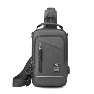 Bolso de Pecho Deportivo para Hombre, Moderno, con Función de Carga USB, Material Oxford, Cierre de Cremallera, para Actividades al Aire Libre y Uso Casual - Product Image 4