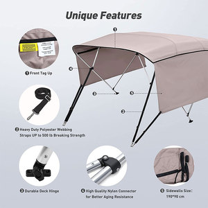 Tùy Chỉnh Không Thấm Nước Bimini Bao Gồm Thuyền Shade Bìa - Product Image 3
