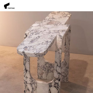 Tostone Luxurious Natural Calacatta Viola Marble Stone Rectangle <strong>Console</strong> <strong>Table</strong> For Indoor Living Room Hotel Furniture Decoration - Product Image 2