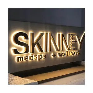 CHINAHOO High Quality Mirror Gold Led Channel Letters Sign Custom Signs For Business Outdoor