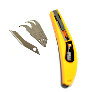 Cuchillo de hoja de gancho de seguridad retráctil para corte acrílico Acero de alto carbono duradero - Product Image 1