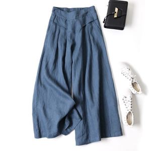 <span class=keywords><strong>Pantaloni</strong></span> Larghi <span class=keywords><strong>Estivi</strong></span> da <span class=keywords><strong>Donna</strong></span> in Cotone, a Vita Elastica, Tinta Unita, Casual, Lunghezza al Polpaccio, per Primavera/Estate - Vendita all'Ingrosso - Product Image 2