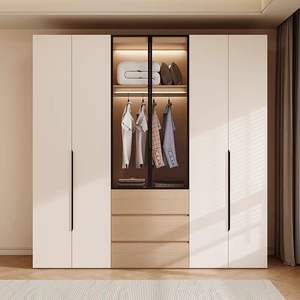 <span class=keywords><strong>Armadio</strong></span> Moderno Minimalista Personalizzato in Legno Massello <span class=keywords><strong>con</strong></span> Ante Scorrevoli e Vetrina per Camera <span class=keywords><strong>da</strong></span> <span class=keywords><strong>Letto</strong></span>, Arredamento per la Casa - Product Image 2