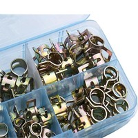 Ensemble de 60 colliers de serrage à ressort en acier, zinc, tailles 6-10 mm, colliers de serrage pour tuyaux de carburant, d'eau, de voiture, de camion, kit de clips de fixation