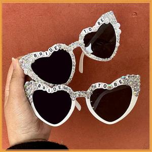 Despedida de soltera amor en forma de corazón gafas boda novia para ser fiesta mujeres Vintage perla gafas para boda despedida de soltero - Product Image 2