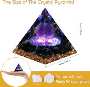Pirámide de Orgón Portátil Hopeseed, Energía Positiva, <span class=keywords><strong>Orgonita</strong></span>, Amatista, Obsidiana, Sanación, Reducción del Estrés, Chakra, Reiki, Meditación, Amuleto de la Suerte - Product Image 2