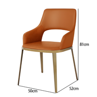 Chaise de salle à manger en cuir pleine fleur italien, nouvelle chaise d'appoint de salle à manger minimaliste italienne haut de gamme de luxe léger, design de créateur