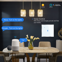 Interruptor de Luz Táctil Inteligente WiFi Retro LangYeao, Estándar EU/UK, 1/2/3/4 Canales, 10A, Cristal Templado, Compatible con Apple HomeKit y Siri