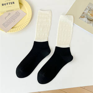 เส้นใยไม้ไผ่เข็มคู่ถุงเท้าเบาหวานเย็บสีดำและสีขาว - Product Image 6