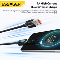 Câble de données USB vers Type C tressé ESSAGER ES-X87 3ft 6ft PD 100W 7A à charge rapide pour téléphones Android haut de gamme