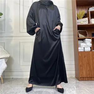 Modest Khimar Hijab Abaya with Hijabs Scarf Open Front Cardigan Maxi Dress Dubai Robe Islamic Middle East Ethnic Dress