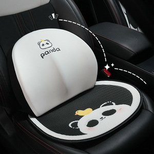 Coussin de siège auto Panda en tissu maillé respirant antidérapant toutes saisons décoratif pièce unique forme plate - Product Image 3
