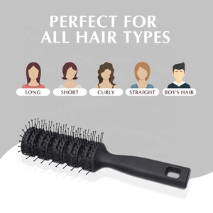 Escova de cabelo para salão de beleza, escova de cabelo preta profissional com ponta redonda - Product Image 6