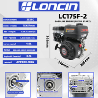 Moteur à essence LC175F-2 conforme CARB, robuste, 4 temps OHV, puissant pour compacteur de plaques, découpeuse à béton, compresseur d'air