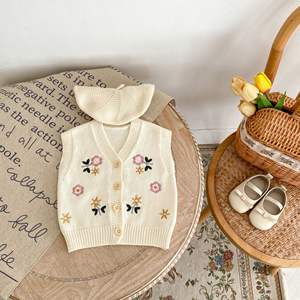 Cappotto ricamato a maniche lunghe lavorato a maglia per neonato Cardigan in cotone 100% - Product Image 5