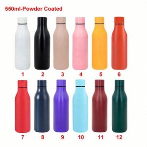 Bouteilles d'eau de sport personnalisées de 550 ml/18 oz en acier inoxydable 304 à double paroi isolées sous vide, différentes couleurs disponibles en stock - Product Image 4