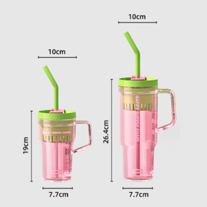 Gobelet en plastique 40oz sans BPA de vente directe d'usine bouteille d'eau aventure voyage gobelet en plastique avec poignée et paille - Product Image 1