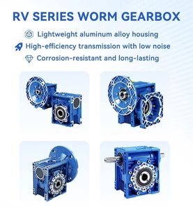 תיבת הילוכים תולעתית בעלת מומנט גבוה עם מנוע AC NMRV050 NMRV063 NMRV 075 NMRV090 NMRV110 NMRV130 מפחית הילוכים תולעת אלומיניום כחול - Product Image 6