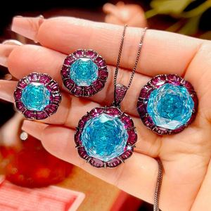 Wholesale Manufacturers 16-10mm Zirconia Eco-friendly Copper Black Gold Plated Matching <b>Set</b> <b>Earrings</b> Jewelry Women <b>Set</b> - Product Image 2