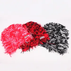 Wholesale Custom Cuffed Fuzzy Mohair Knit Warm Winter Fisherman Knitted Y2K Distressed Beanie Hat