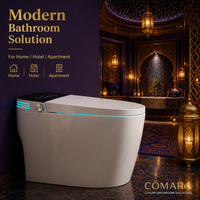 WC intelligent moderne avec bidet électrique intégré, à poser au sol, entièrement automatique, télécommandé, S-trap, pour femmes