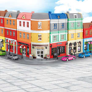 Modèle de construction en alliage moulé 1/<span class=keywords><strong>64</strong></span>, jouet de construction DIY 3D, figurines d'action urbaines, blocs de construction de rue de ville miniature, modèles d'architecture - Product Image 5