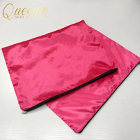 Sac d'emballage personnalisé en satin de soie haut de gamme avec fermeture éclair rangement de vêtements pochette d'emballage en satin pour perruque de cheveux cadeau