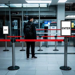 A4 geri çekilebilir kemer kuyruk baba trafik bariyer işareti kurulu tutucu açık tabela için uyarı çerçevesi ile standı - Product Image 6